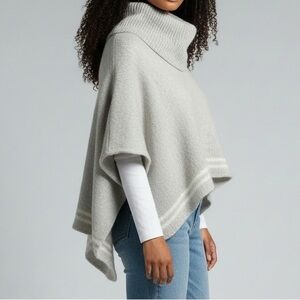 Wooden Ships Cowl Neck Poncho Sweater in Gray Size XS/S